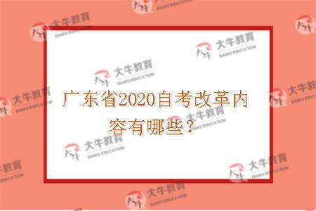 广东省2020自考改革