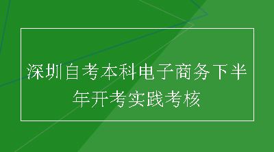 深圳自考本科电子商务下半年开考实践考核