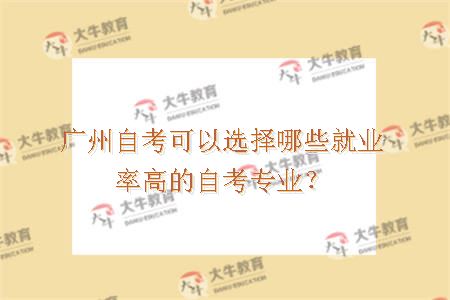 广州自考可以选择哪些就业率高的自考专业？