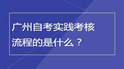 广州自考实践考核流程的是什么？