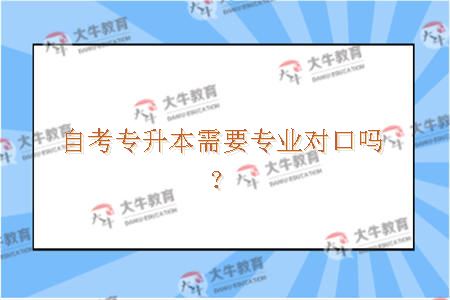 自考专升本需要专业对口吗
