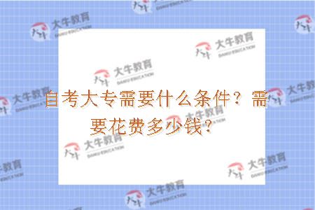 自考大专需要什么条件？需要花费多少钱？