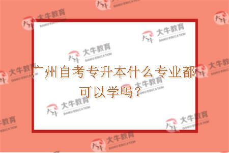 广州自考专升本什么专业都可以学吗？