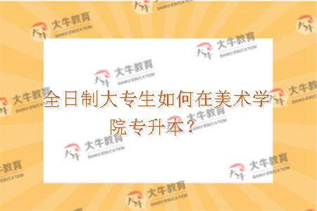 全日制大专生如何在美术学院专升本？