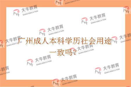 广州成人本科学历社会用途一致吗？