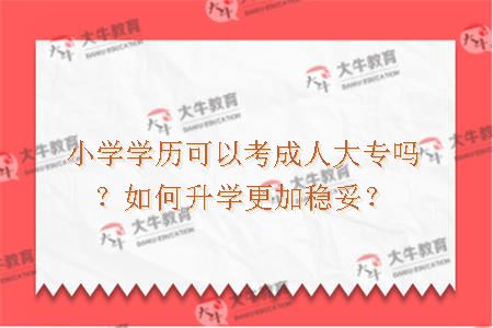 小学学历可以考成人大专吗？如何升学更加稳妥？