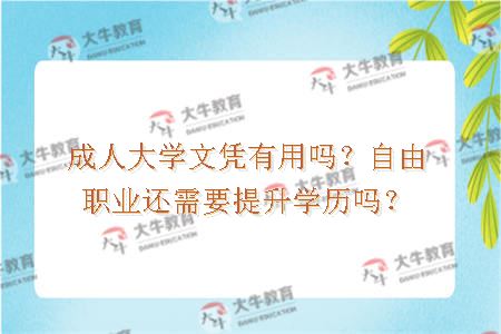 成人大学文凭有用吗？自由职业还需要提升学历吗？