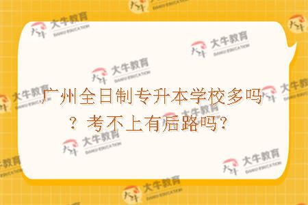 广州全日制专升本学校多吗？考不上有后路吗？