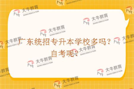 广东统招专升本学校多吗？自考呢？
