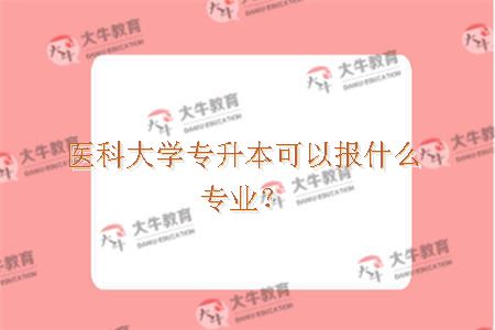 医科大学专升本可以报什么专业？