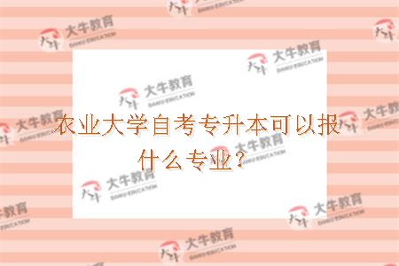 农业大学自考专升本可以报什么专业？