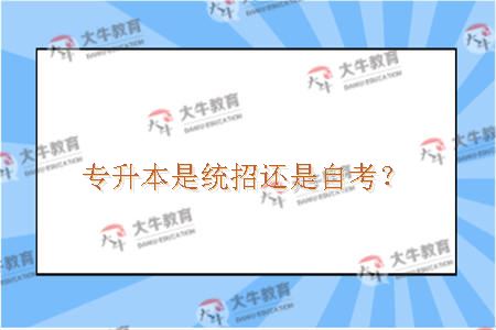 专升本是统招还是自考？