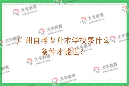 广州自考专升本学校要什么条件才能进? 广州自考专升本学校要什么条件才能进?