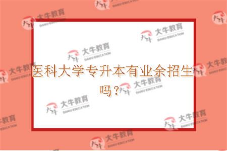 医科大学专升本有业余招生吗？
