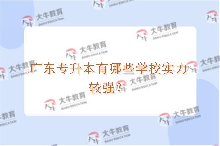 广东专升本有哪些学校实力较强？