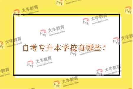 自考专升本学校有哪些？