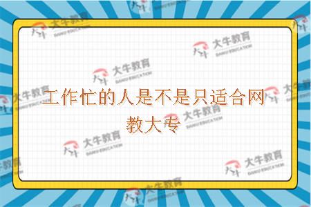 工作忙的人是不是只适合网教大专