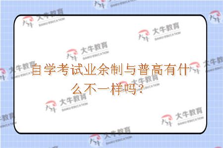 自学考试业余制与普高有什么不一样吗？