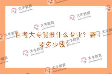 自考大专能报什么专业？需要多少钱？