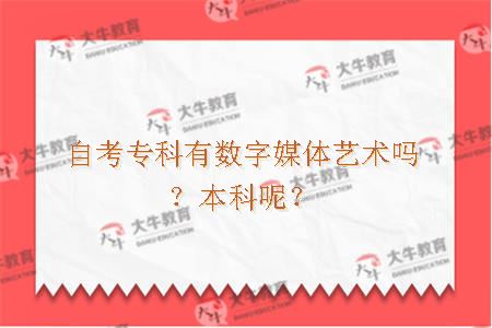 自考专科有数字媒体艺术吗？本科呢？