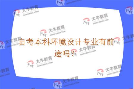 自考本科环境设计专业有前途吗？