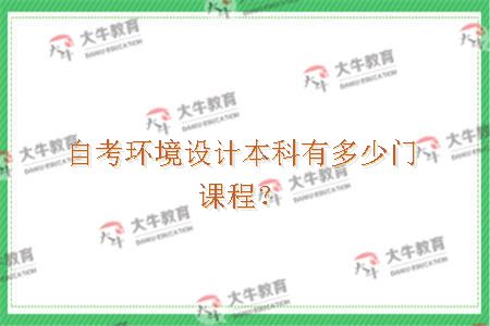 自考环境设计本科有多少门课程？