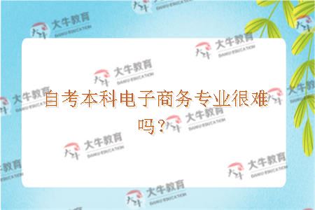 自考本科电子商务专业很难吗？