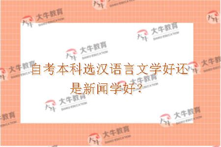 自考本科选汉语言文学好还是新闻学好？