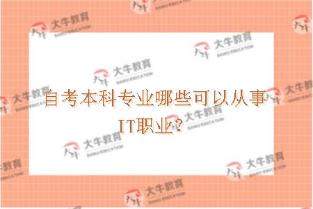 自考本科专业哪些可以从事IT职业？