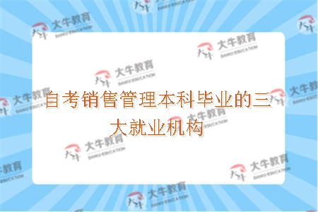 自考销售管理本科毕业的三大就业机构