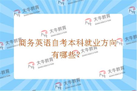 商务英语自考本科就业方向有哪些？