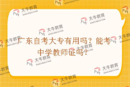 广东自考大专有用吗?能考中学老师吗?