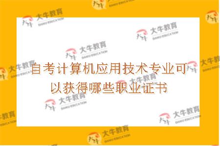 自考计算机应用技术专业可以获得哪些职业证书