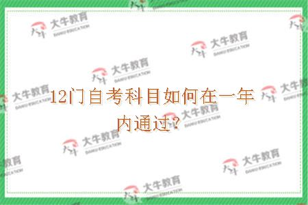 12门自考科目如何在一年内通过？