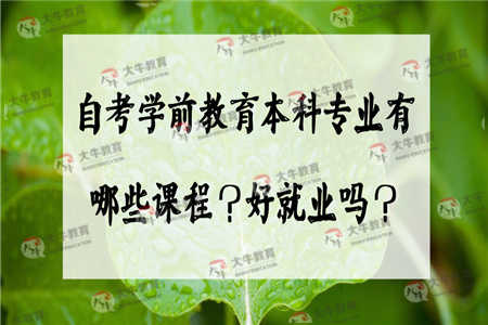 自考学前教育本科专业有哪些课程？好就业吗？