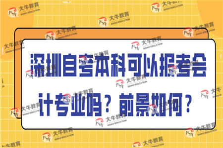 深圳自考本科可以报考会计专业吗？前景如何？