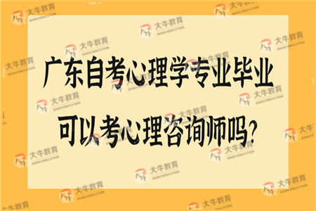 广东自考心理学专业毕业可以考心理咨询师吗？