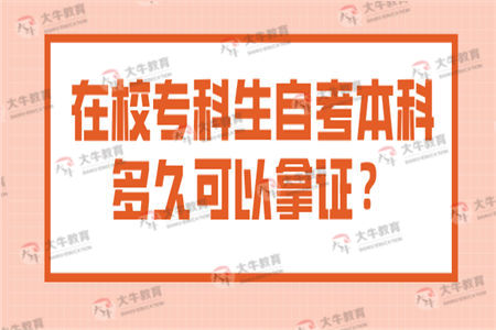 在校专科生自考本科多久可以拿证？