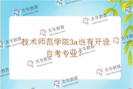 技术师范学院3a也有开设自考专业？