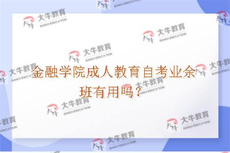 金融学院成人教育自考业余班有用吗？