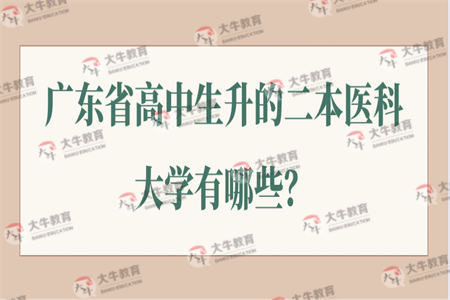 广东省高中生升的二本医科大学有哪些？